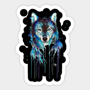 Splash artwork Wolf Sticker